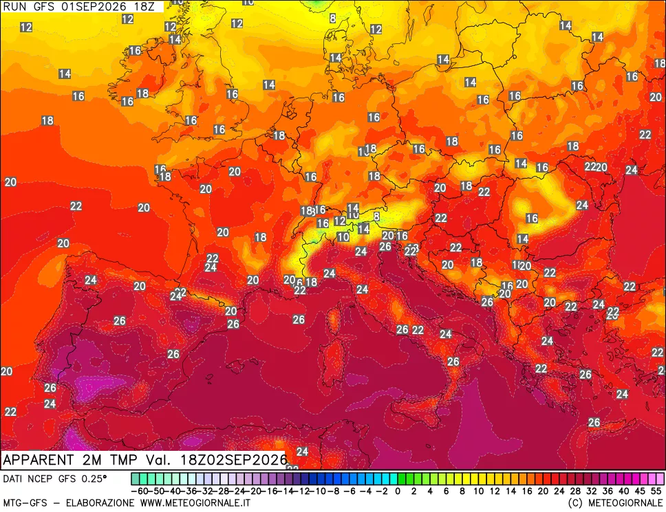 mappa Temp percepita