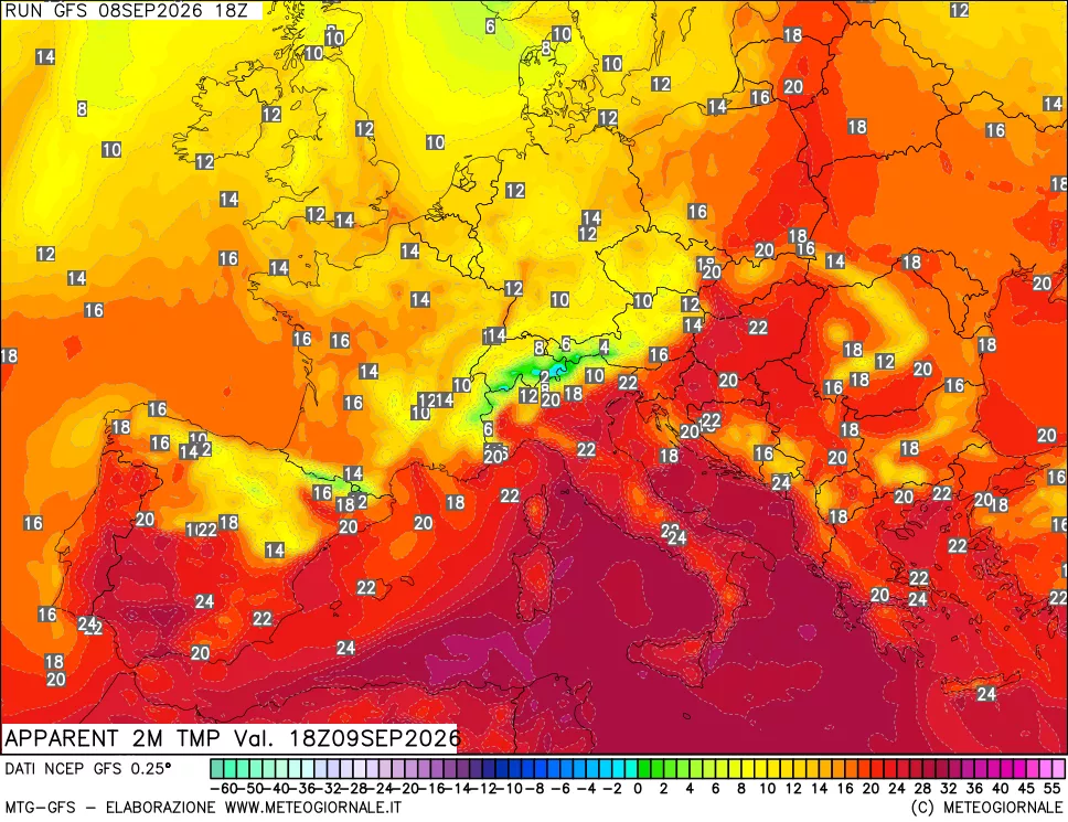 mappa Temp percepita