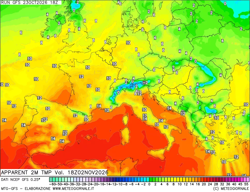mappa Temp percepita