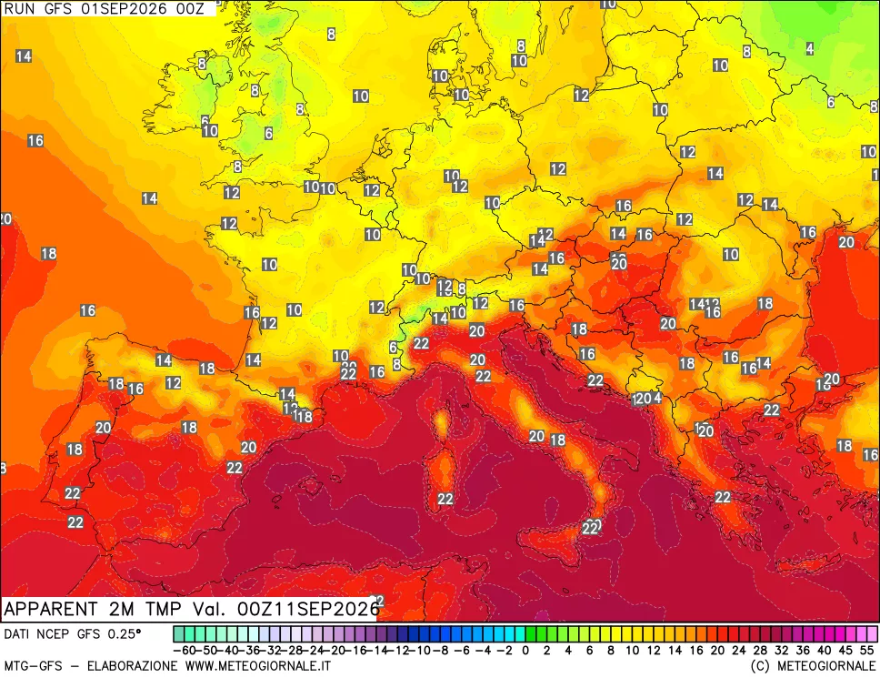 mappa Temp percepita