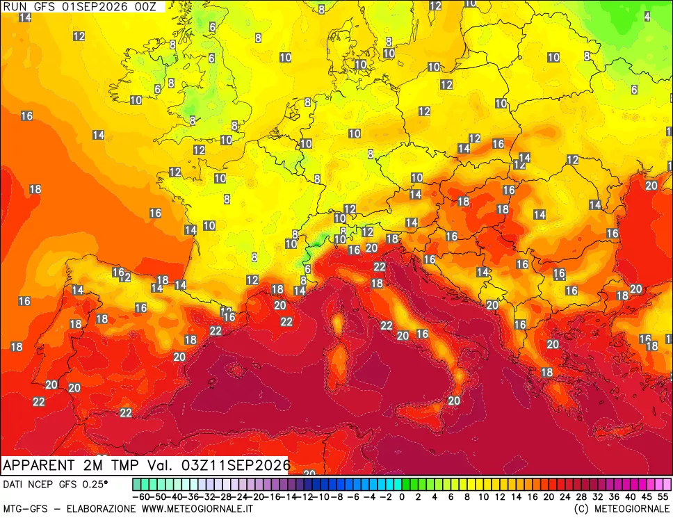 mappa Temp percepita