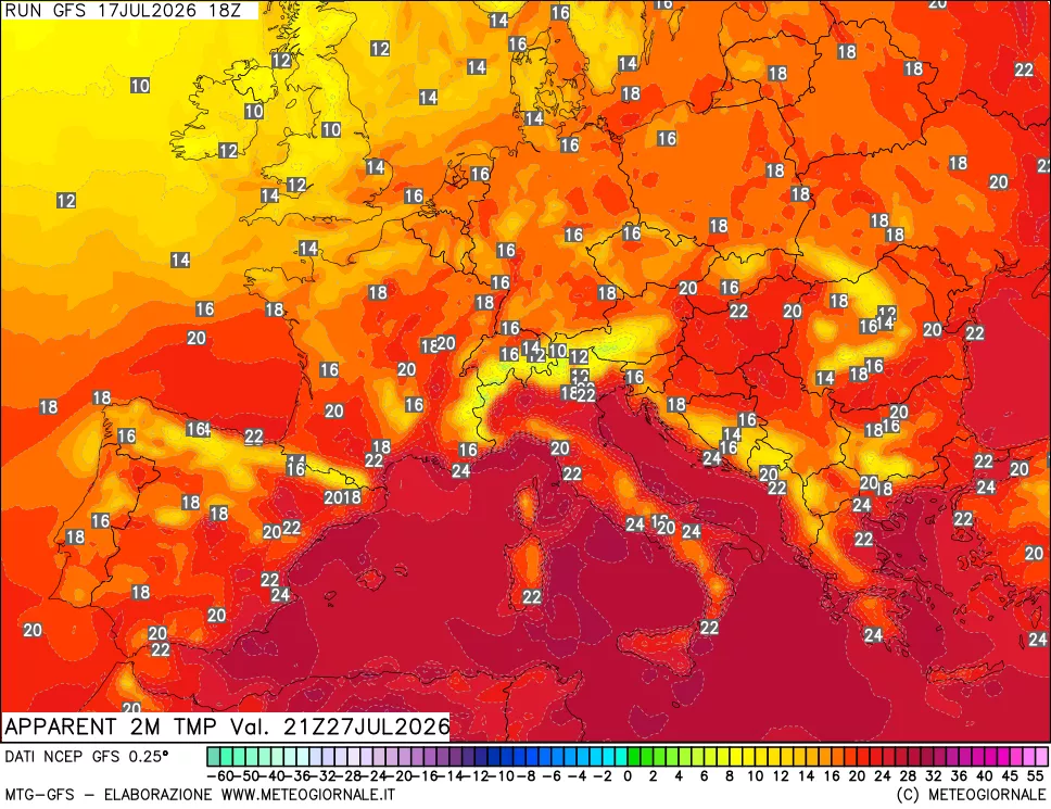 mappa Temp percepita