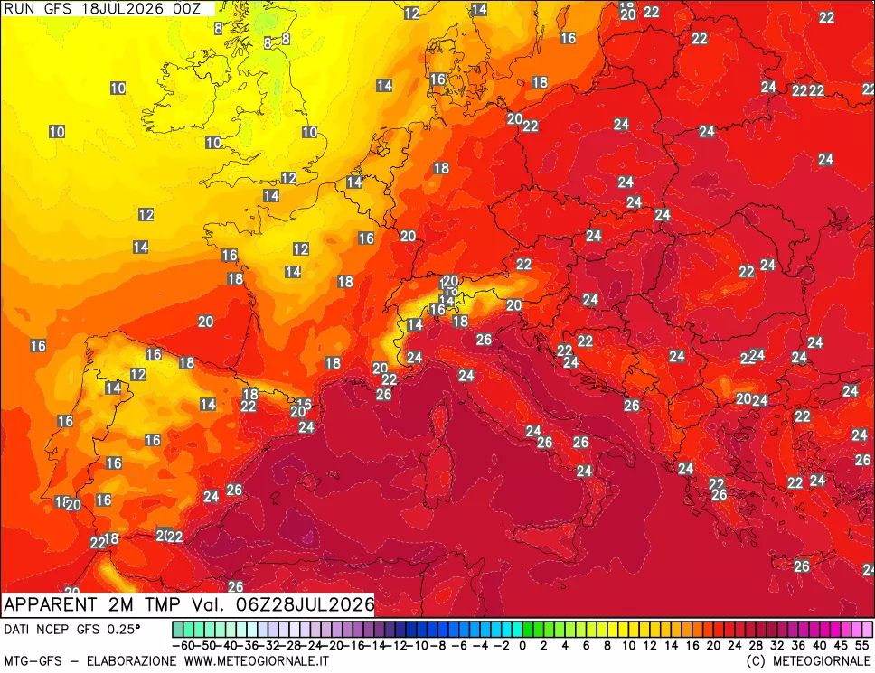 mappa Temp percepita