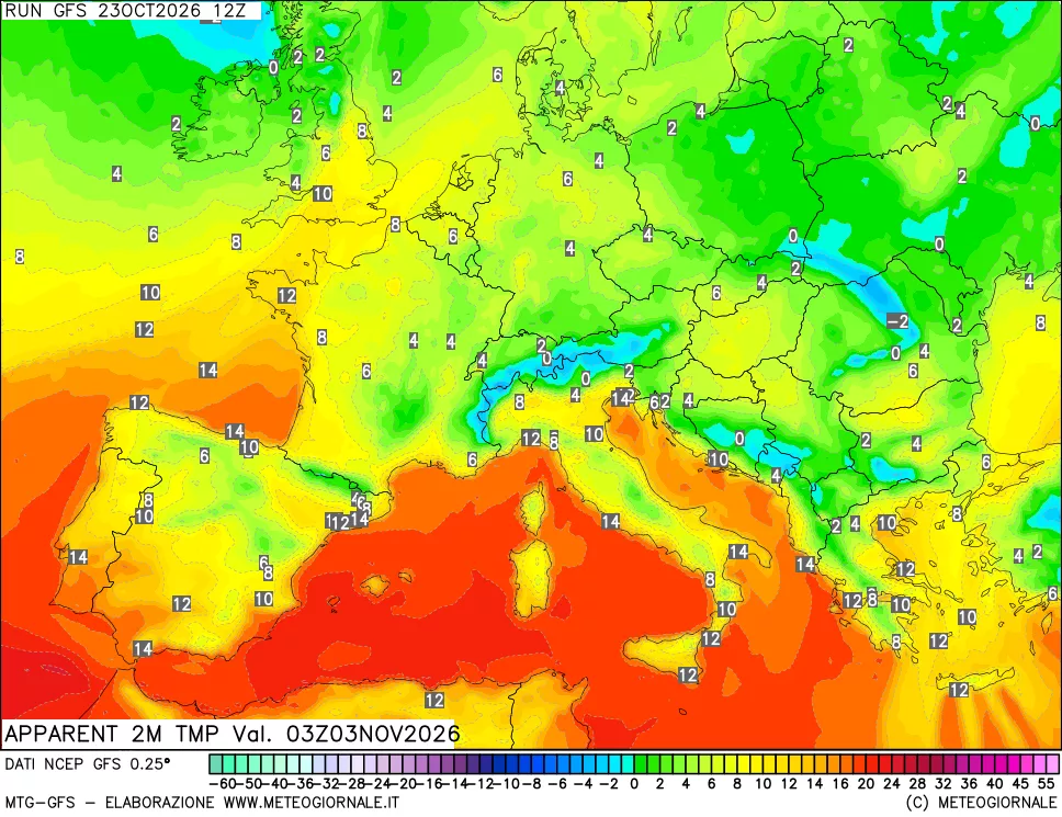 mappa Temp percepita
