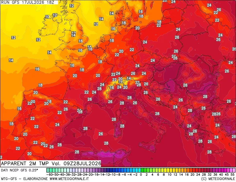 mappa Temp percepita