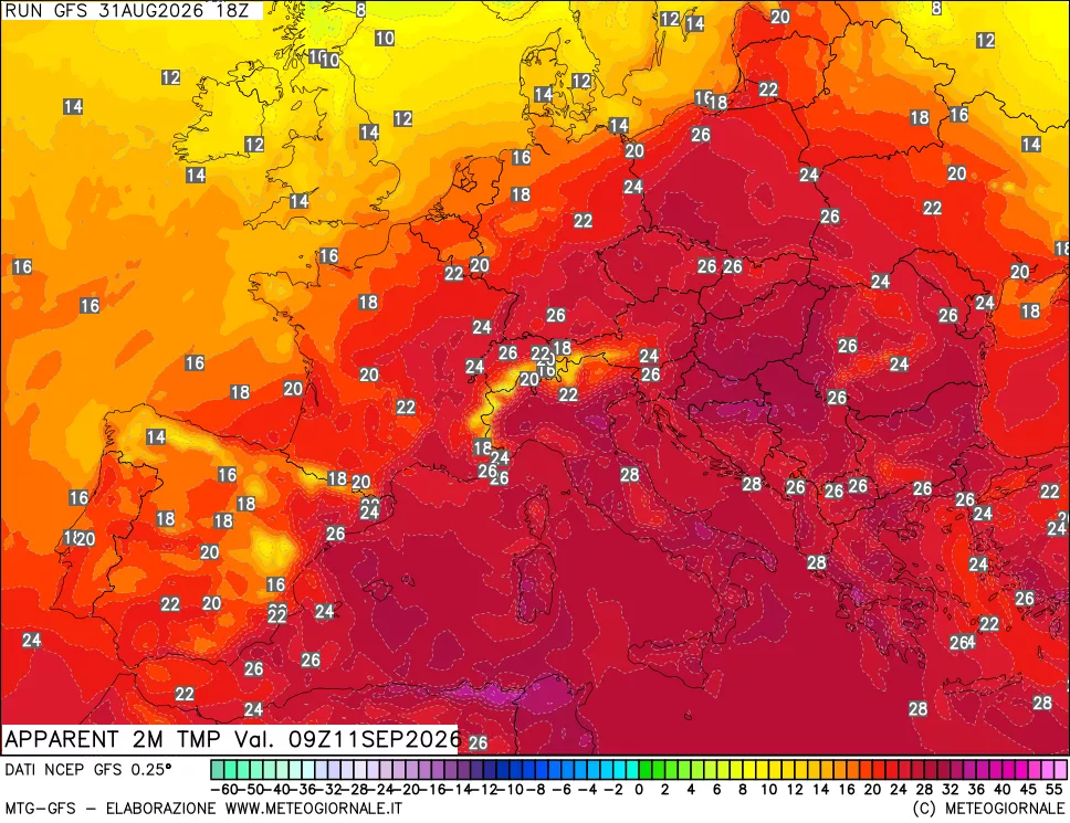 mappa Temp percepita