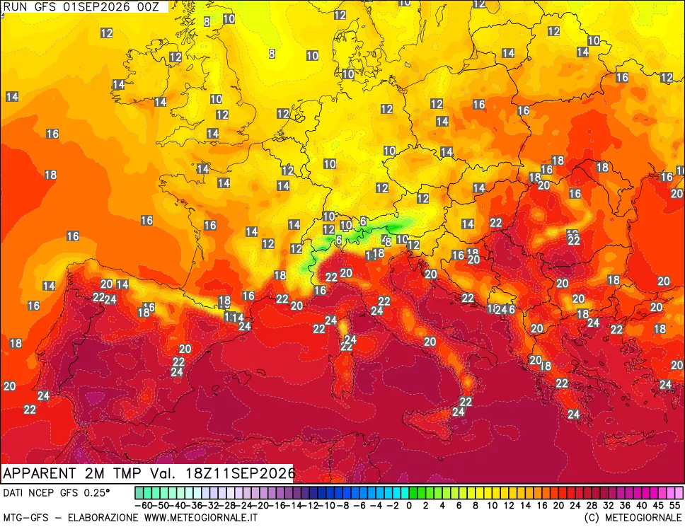 mappa Temp percepita