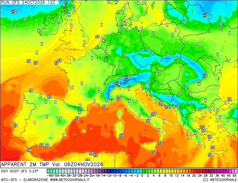 mappa Temp percepita