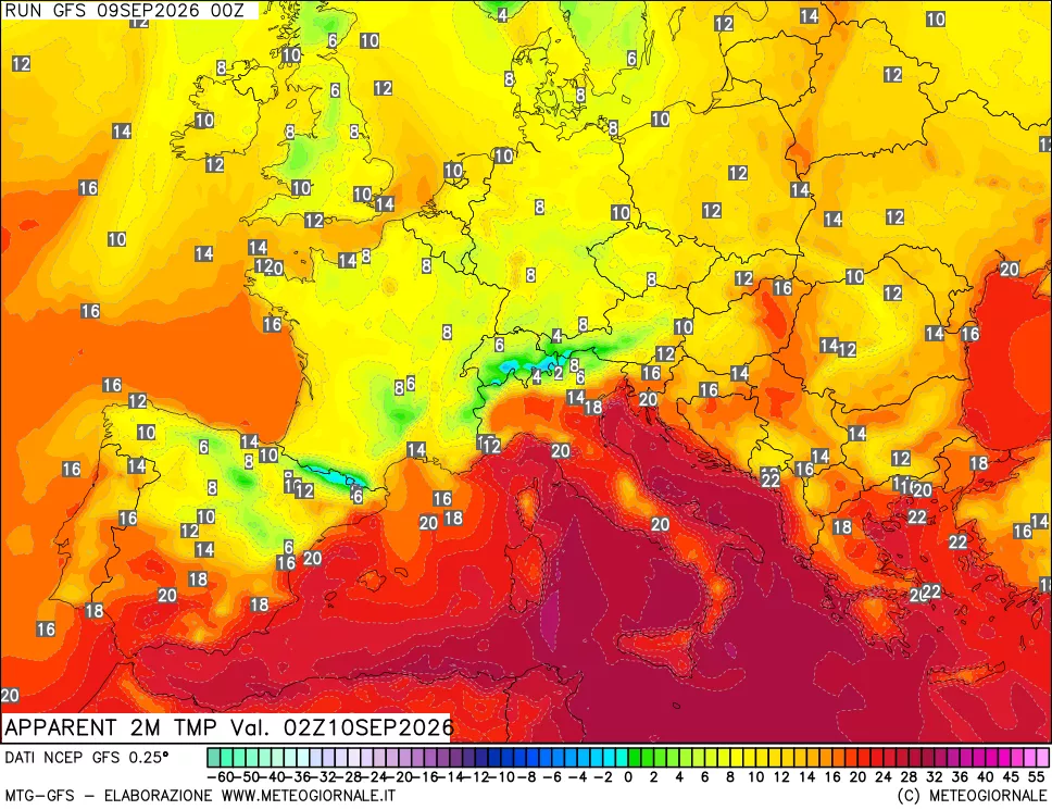 mappa Temp percepita