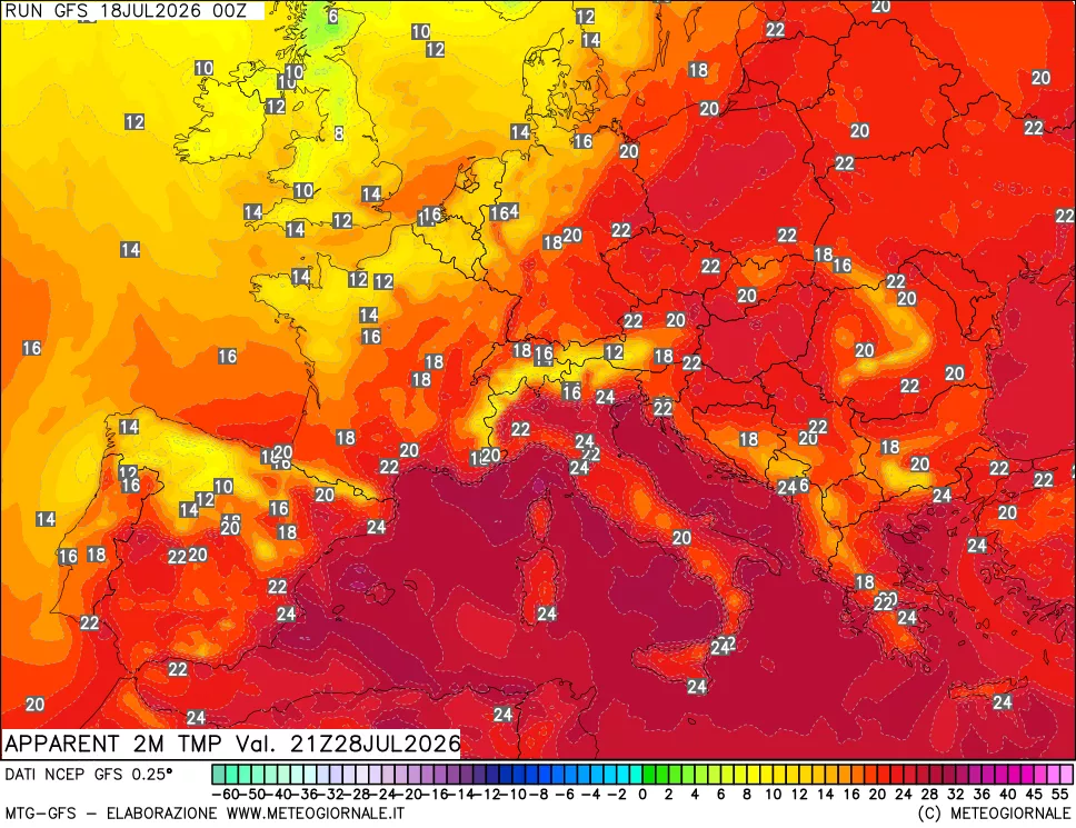 mappa Temp percepita