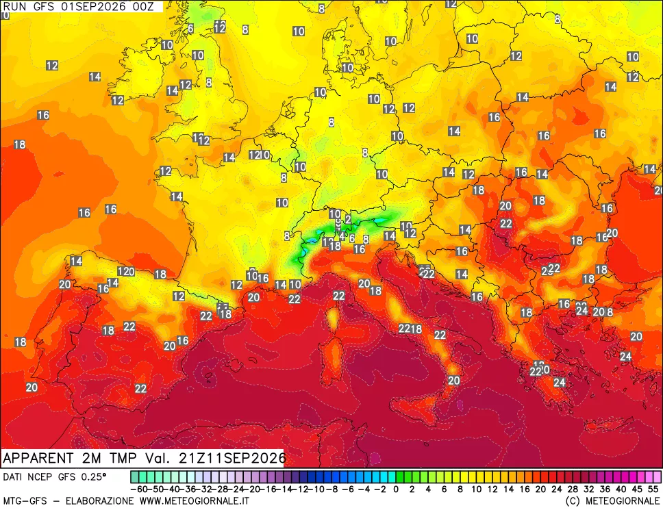 mappa Temp percepita