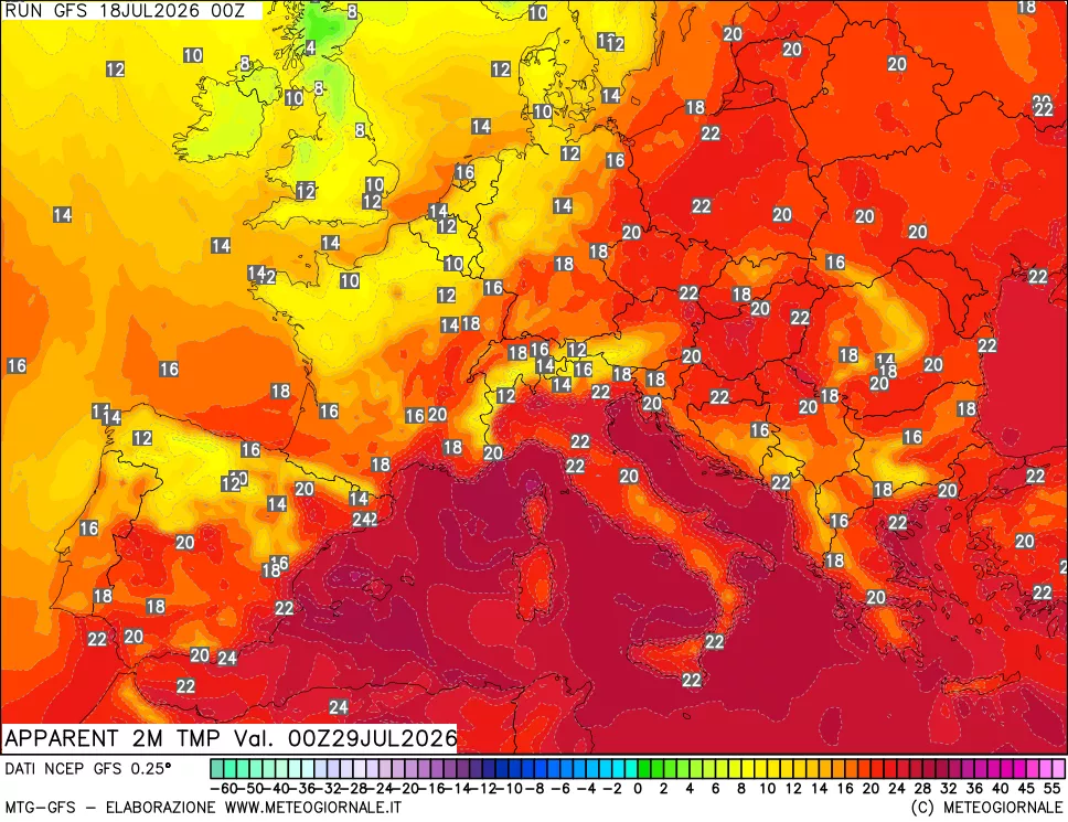 mappa Temp percepita