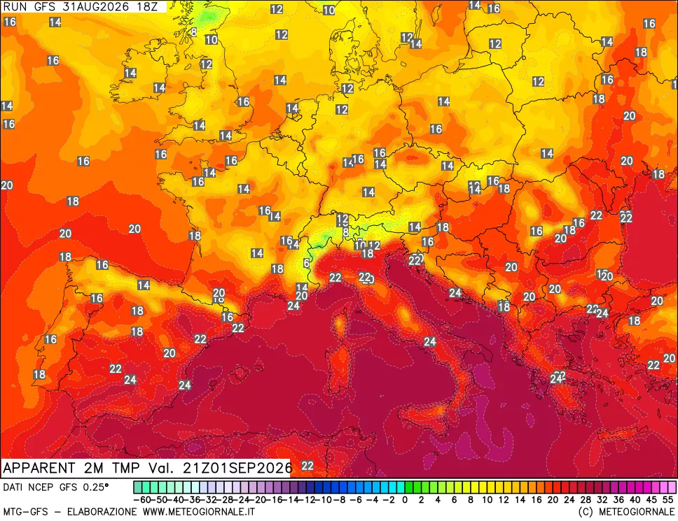 mappa Temp percepita