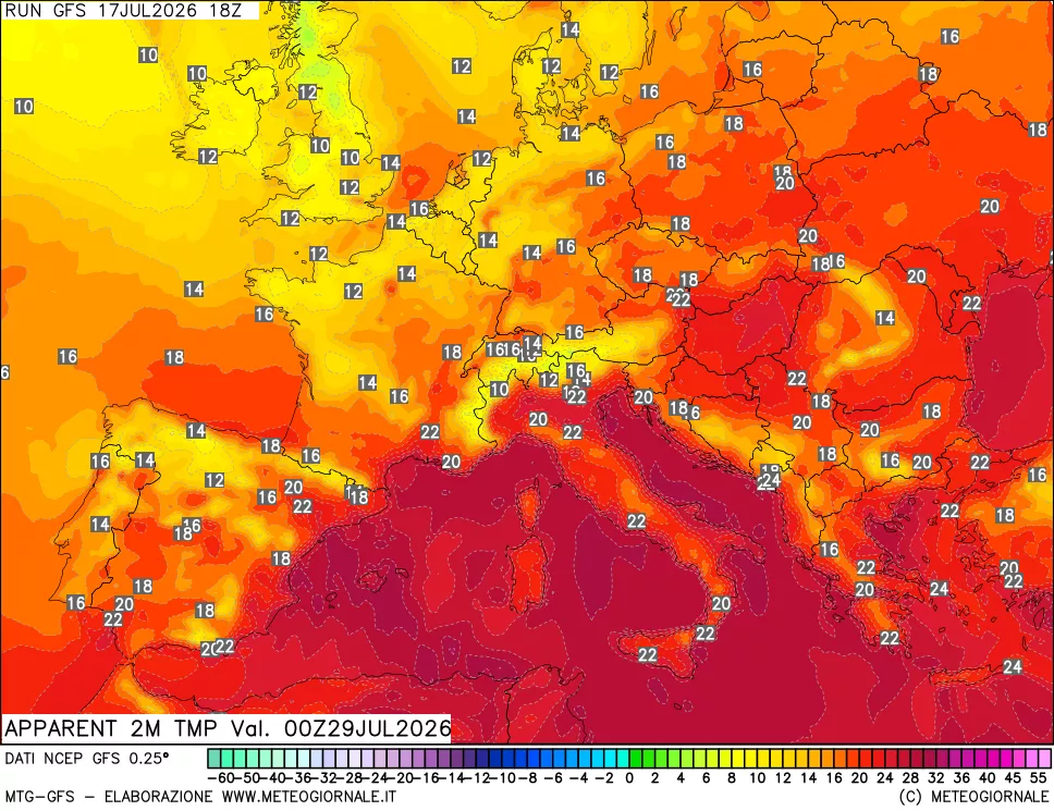 mappa Temp percepita