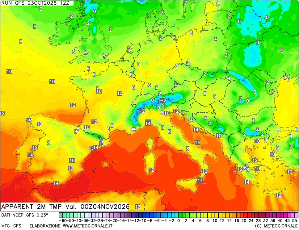 mappa Temp percepita