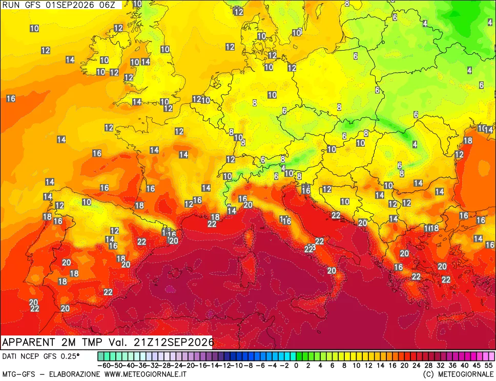 mappa Temp percepita