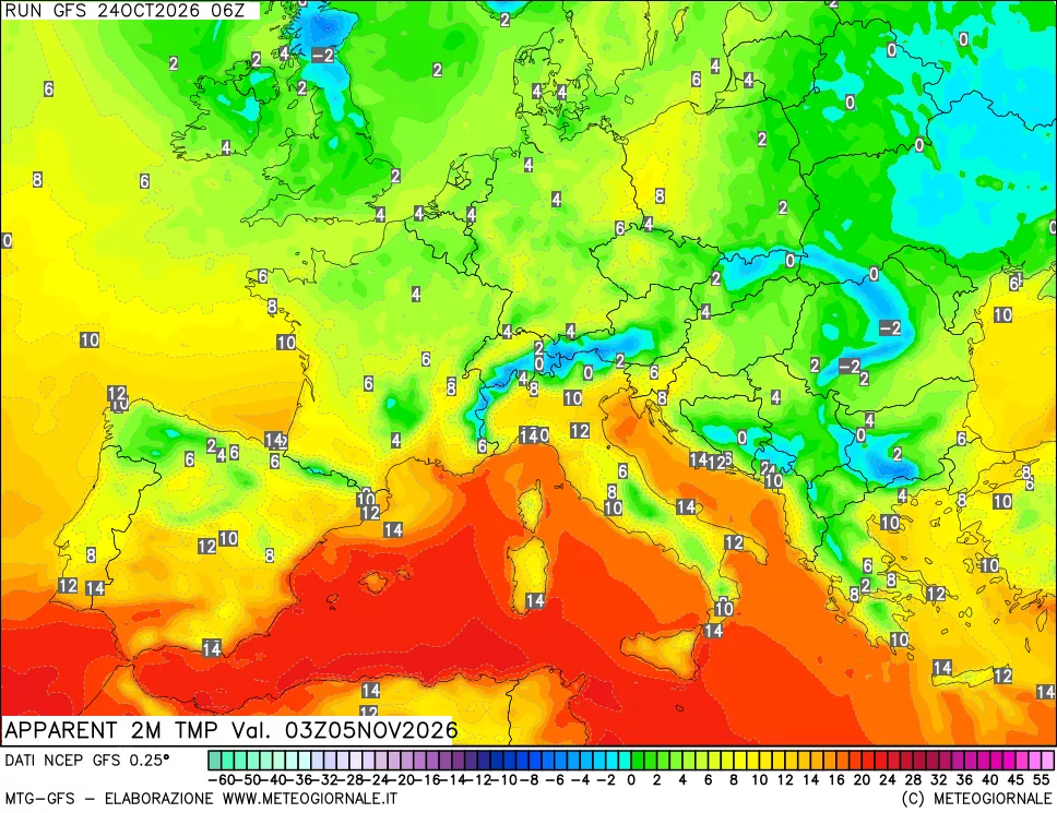mappa Temp percepita