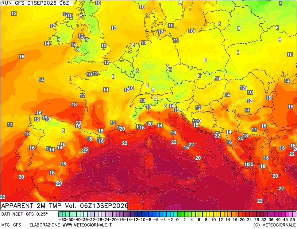 mappa Temp percepita