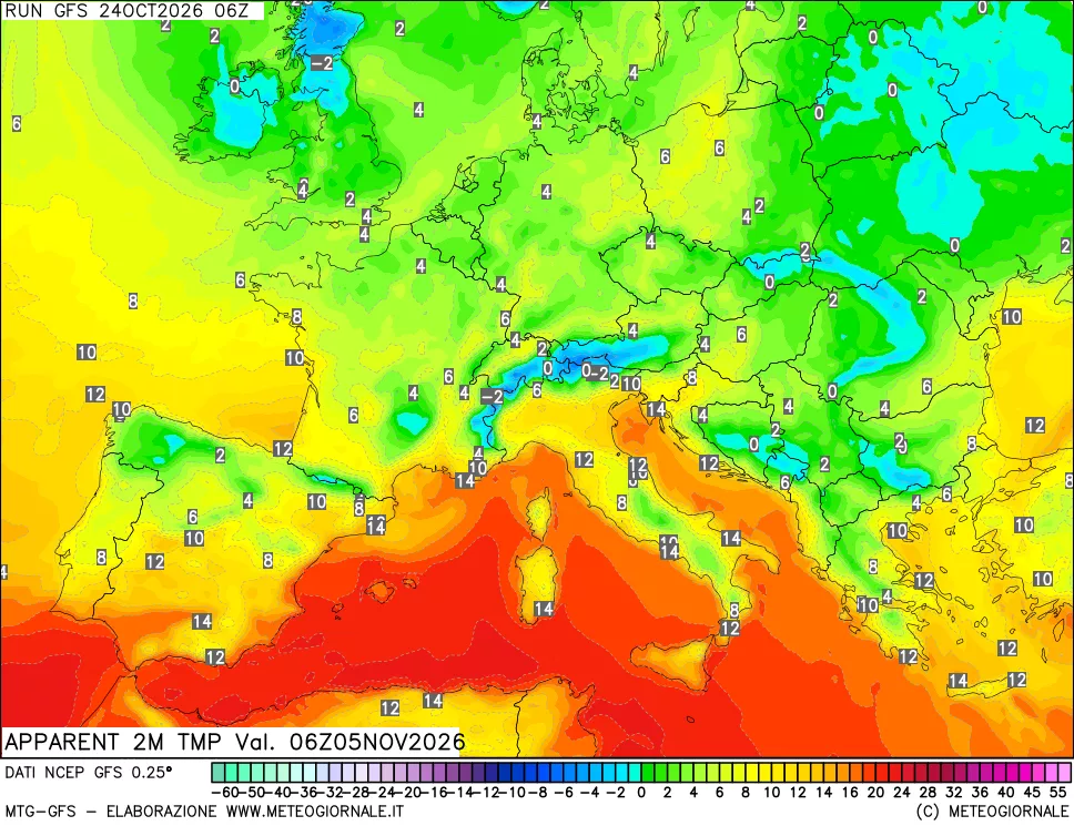 mappa Temp percepita