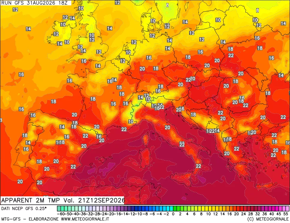mappa Temp percepita