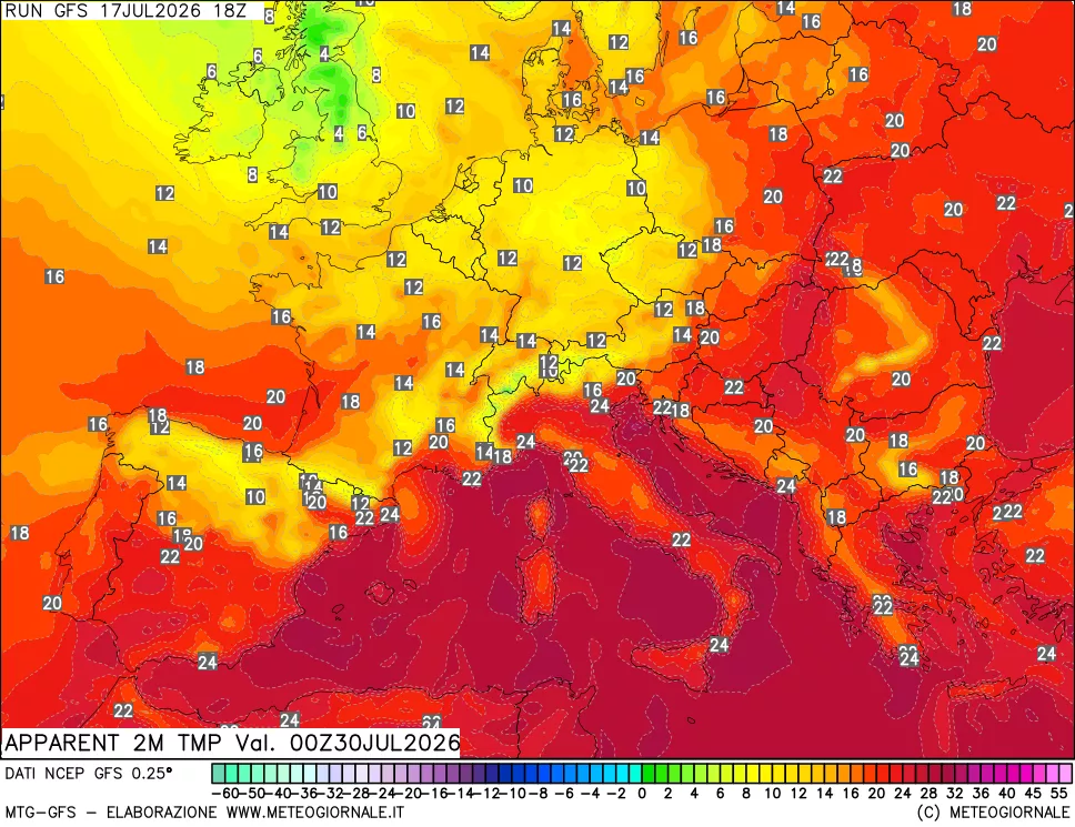 mappa Temp percepita