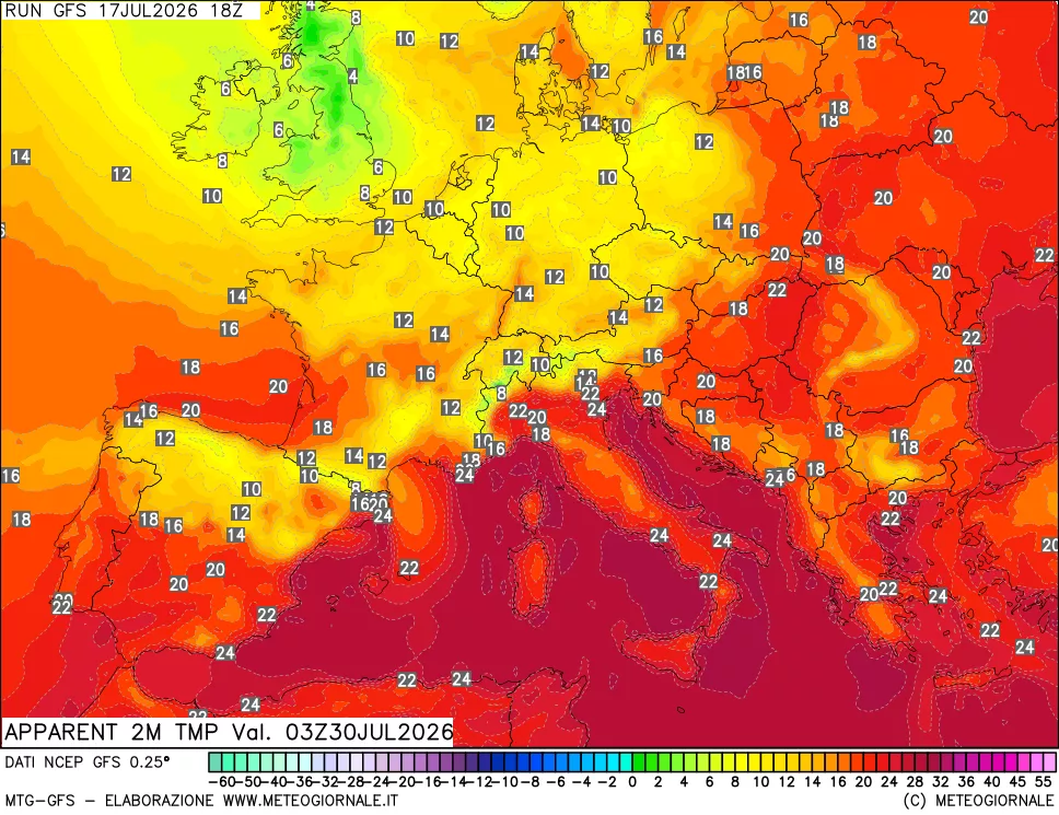mappa Temp percepita