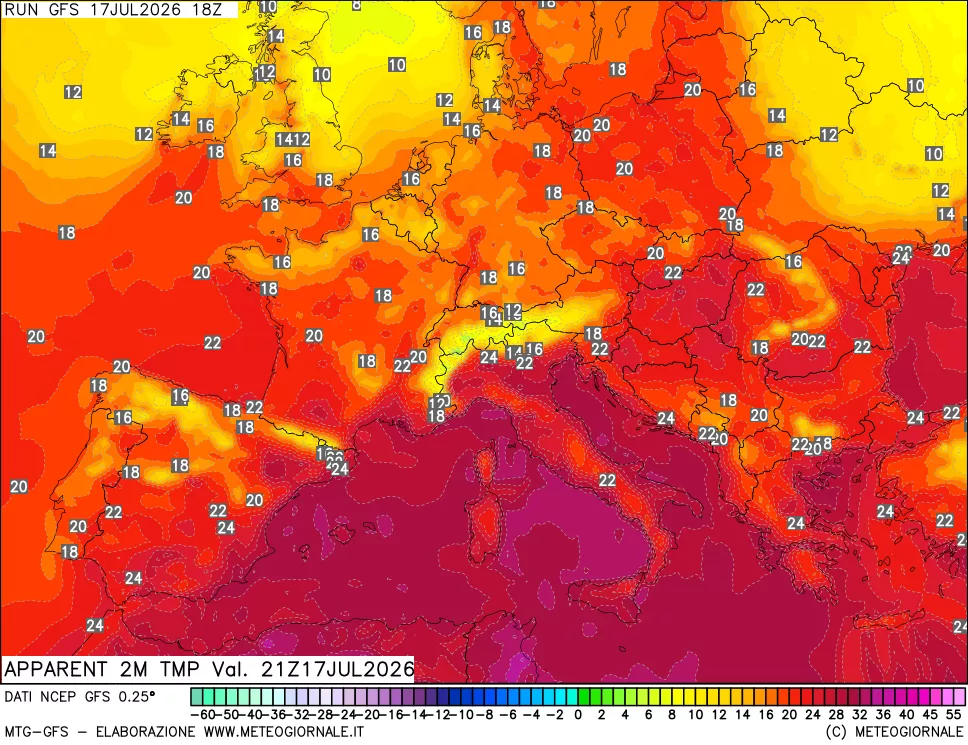 mappa Temp percepita