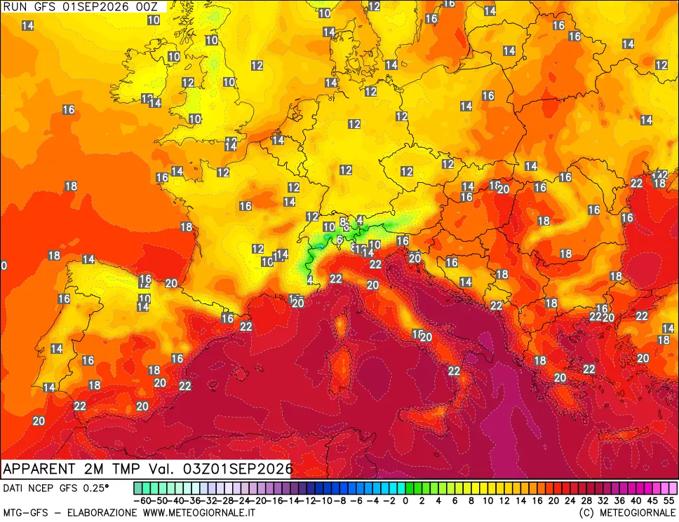mappa Temp percepita
