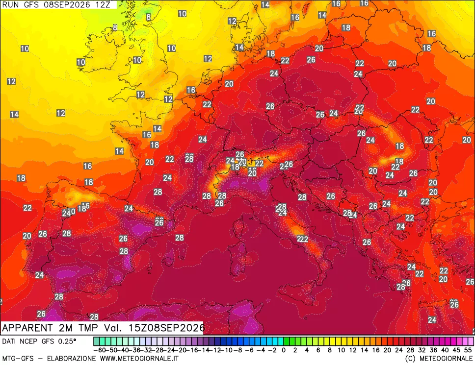 mappa Temp percepita