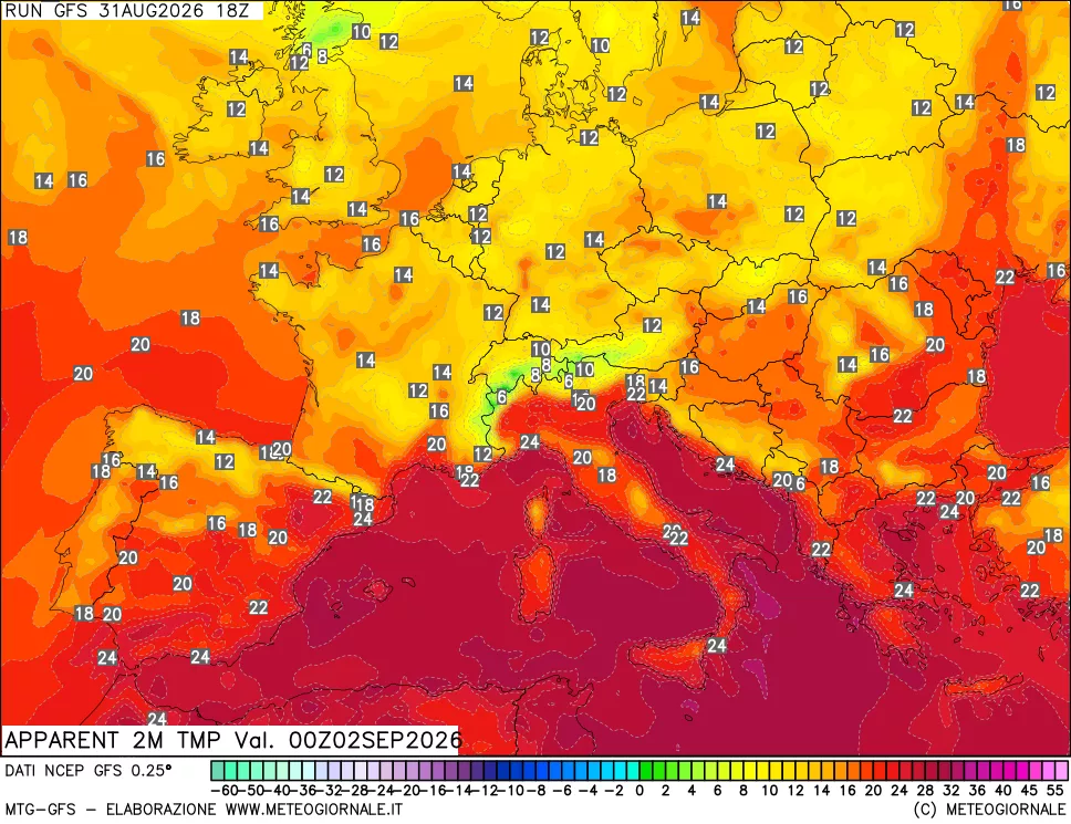 mappa Temp percepita