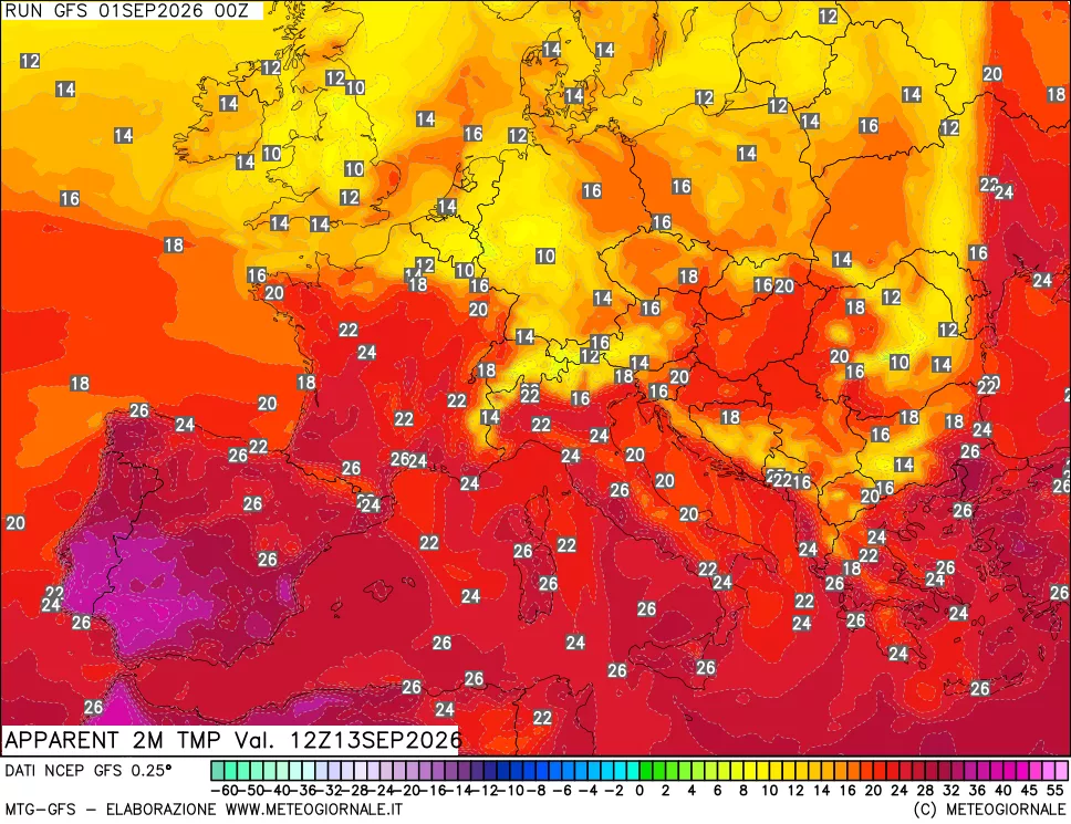 mappa Temp percepita