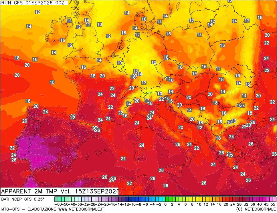 mappa Temp percepita