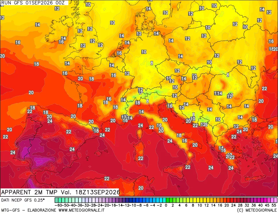 mappa Temp percepita