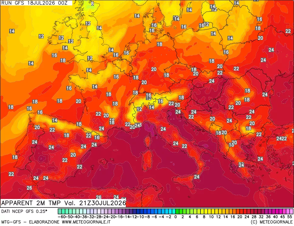 mappa Temp percepita