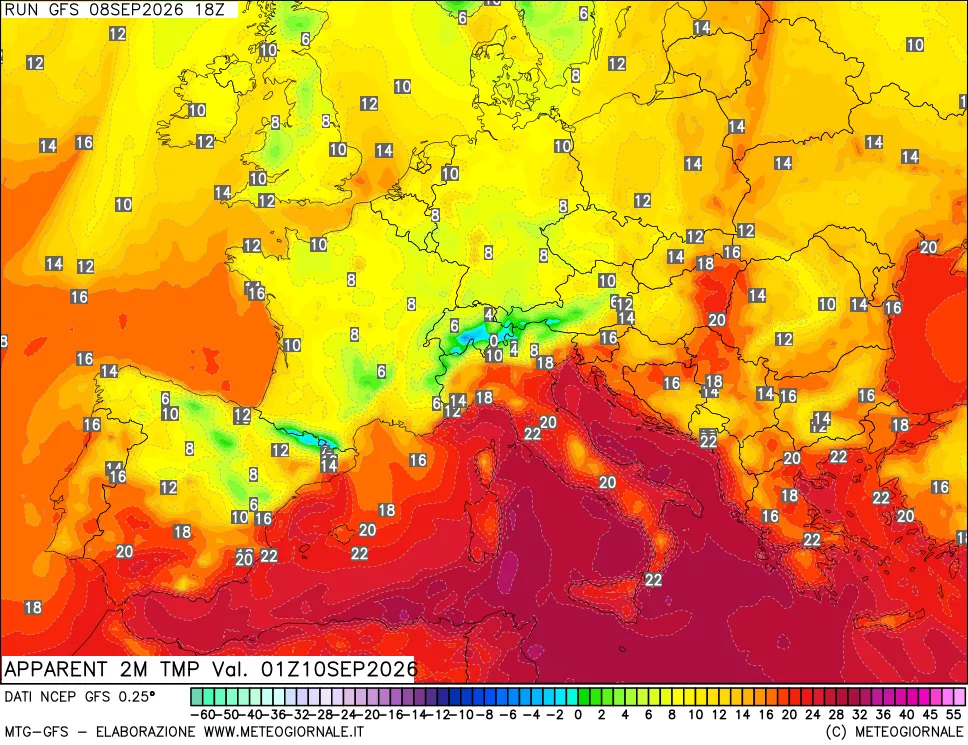 mappa Temp percepita