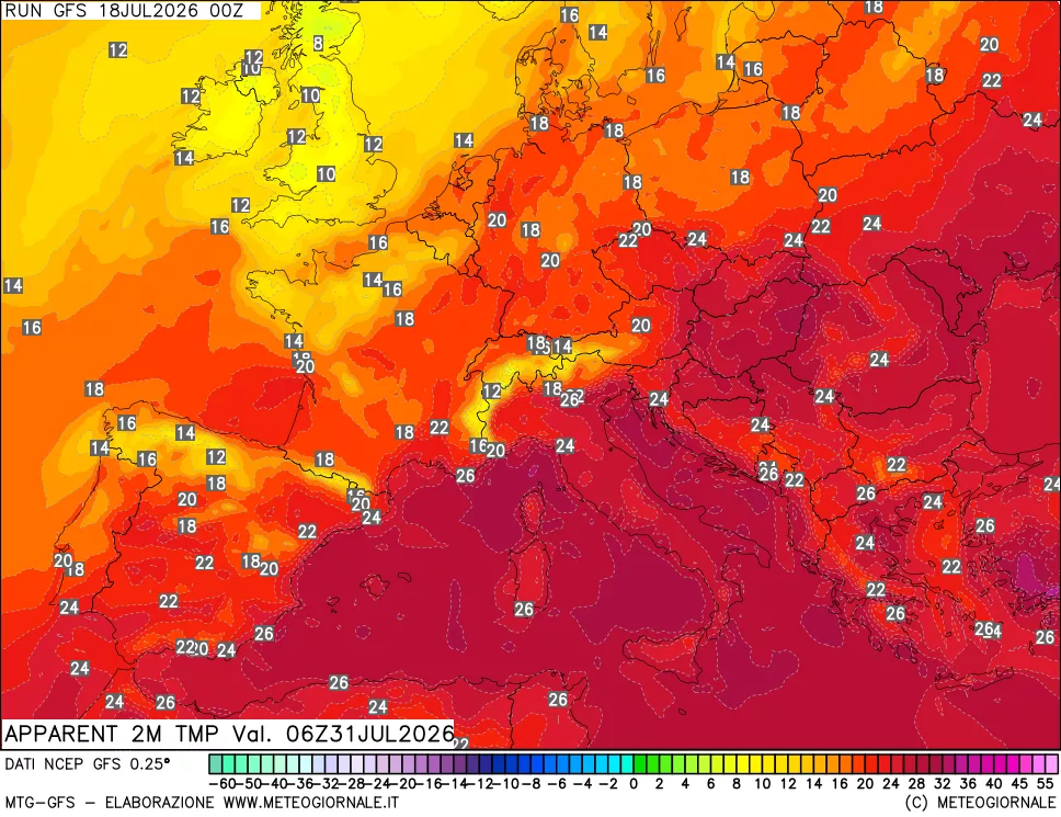 mappa Temp percepita