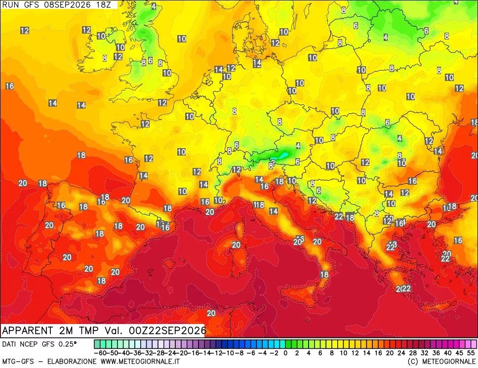 mappa Temp percepita