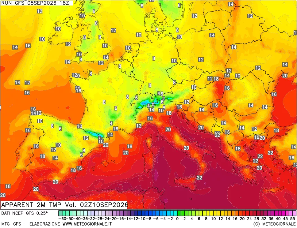 mappa Temp percepita