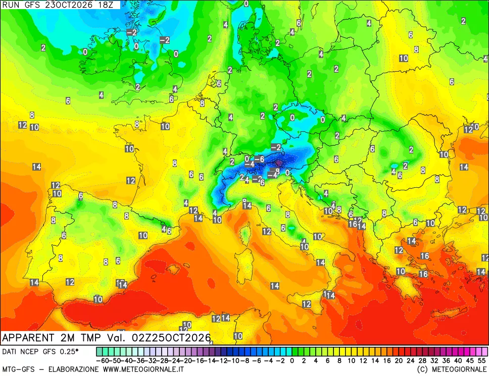 mappa Temp percepita