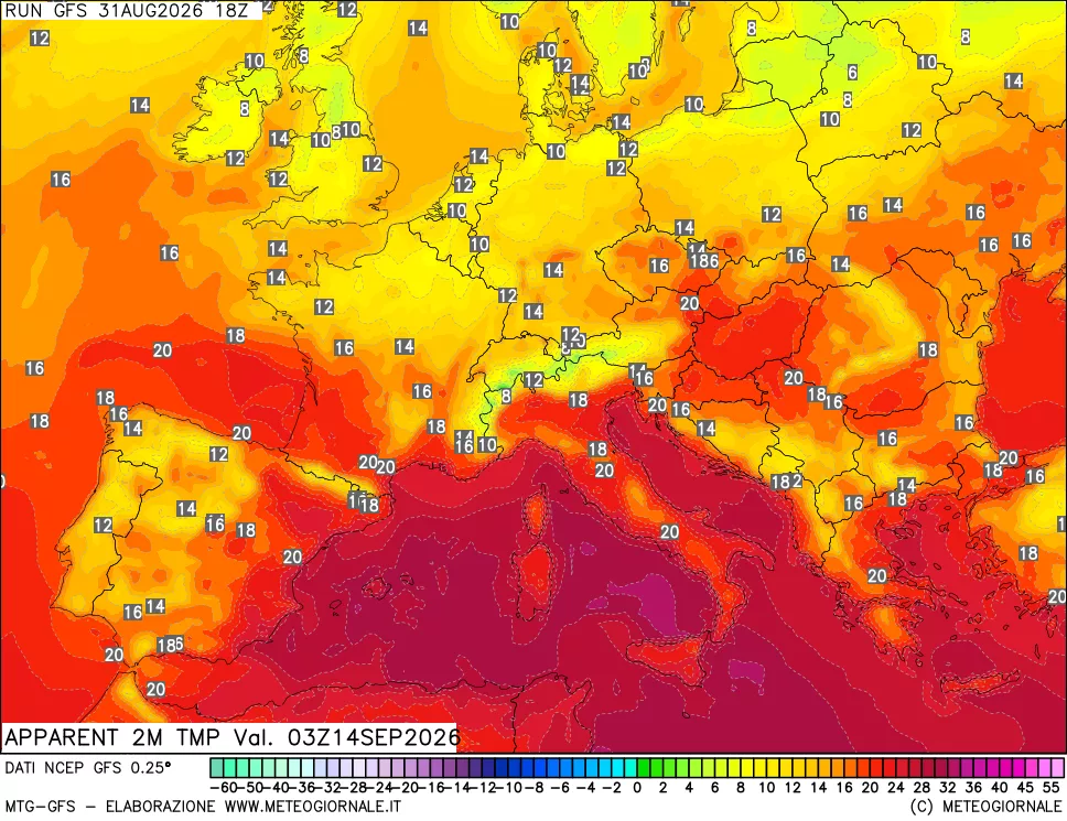 mappa Temp percepita