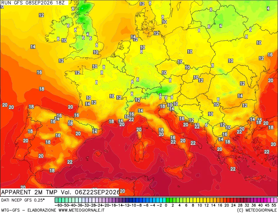 mappa Temp percepita