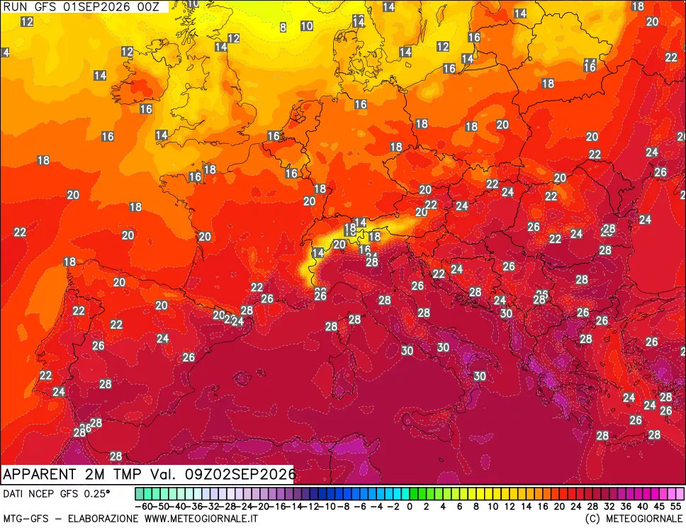 mappa Temp percepita