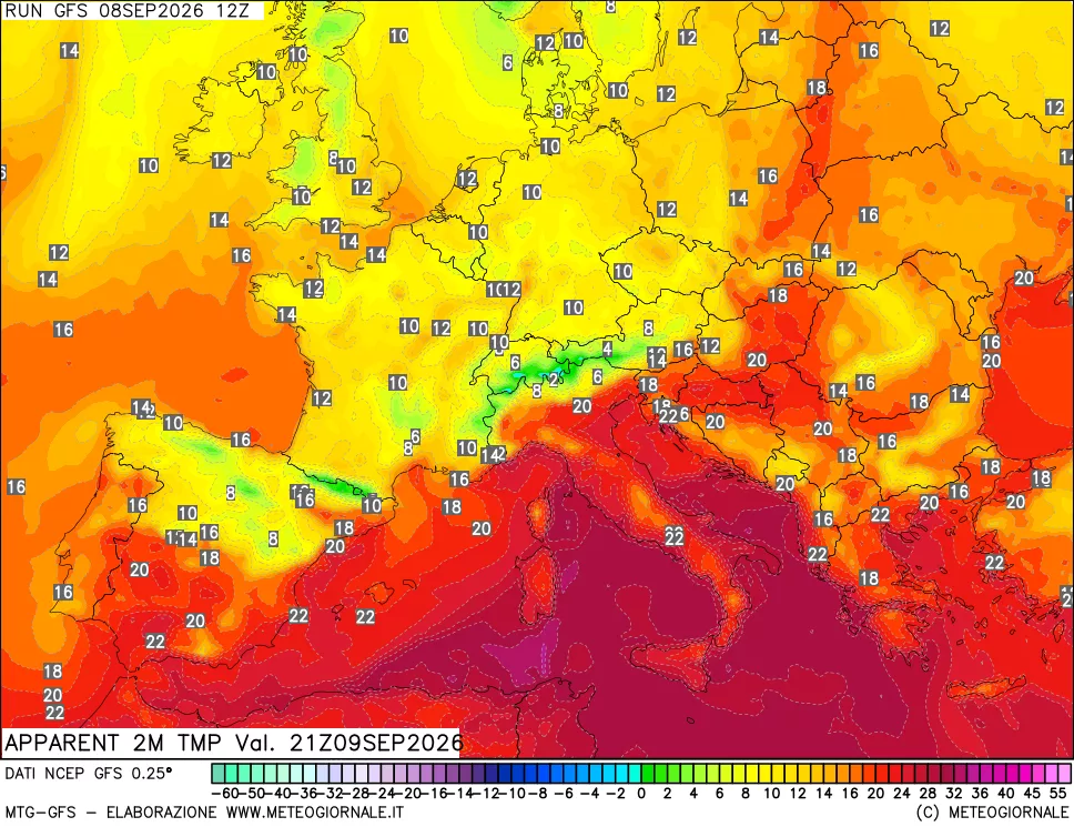 mappa Temp percepita