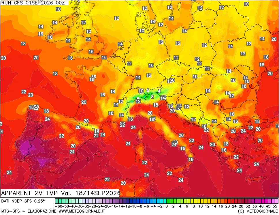 mappa Temp percepita
