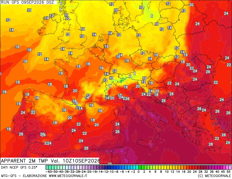 mappa Temp percepita