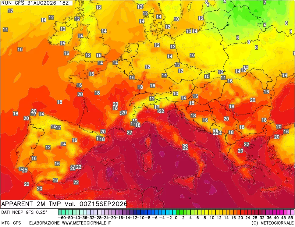 mappa Temp percepita