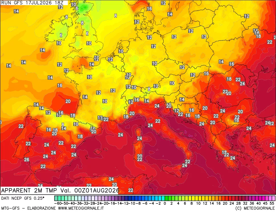 mappa Temp percepita