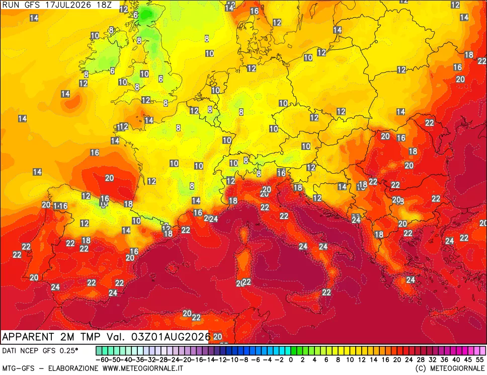 mappa Temp percepita