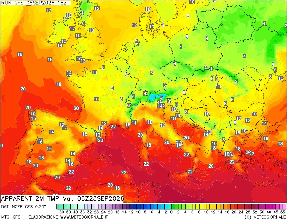 mappa Temp percepita