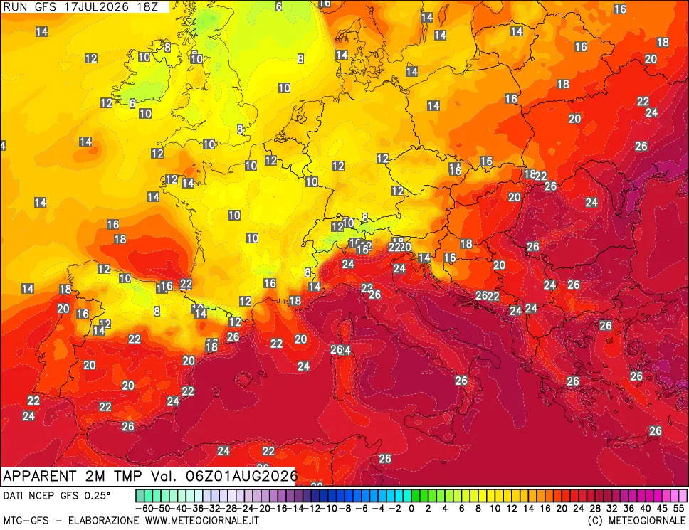 mappa Temp percepita